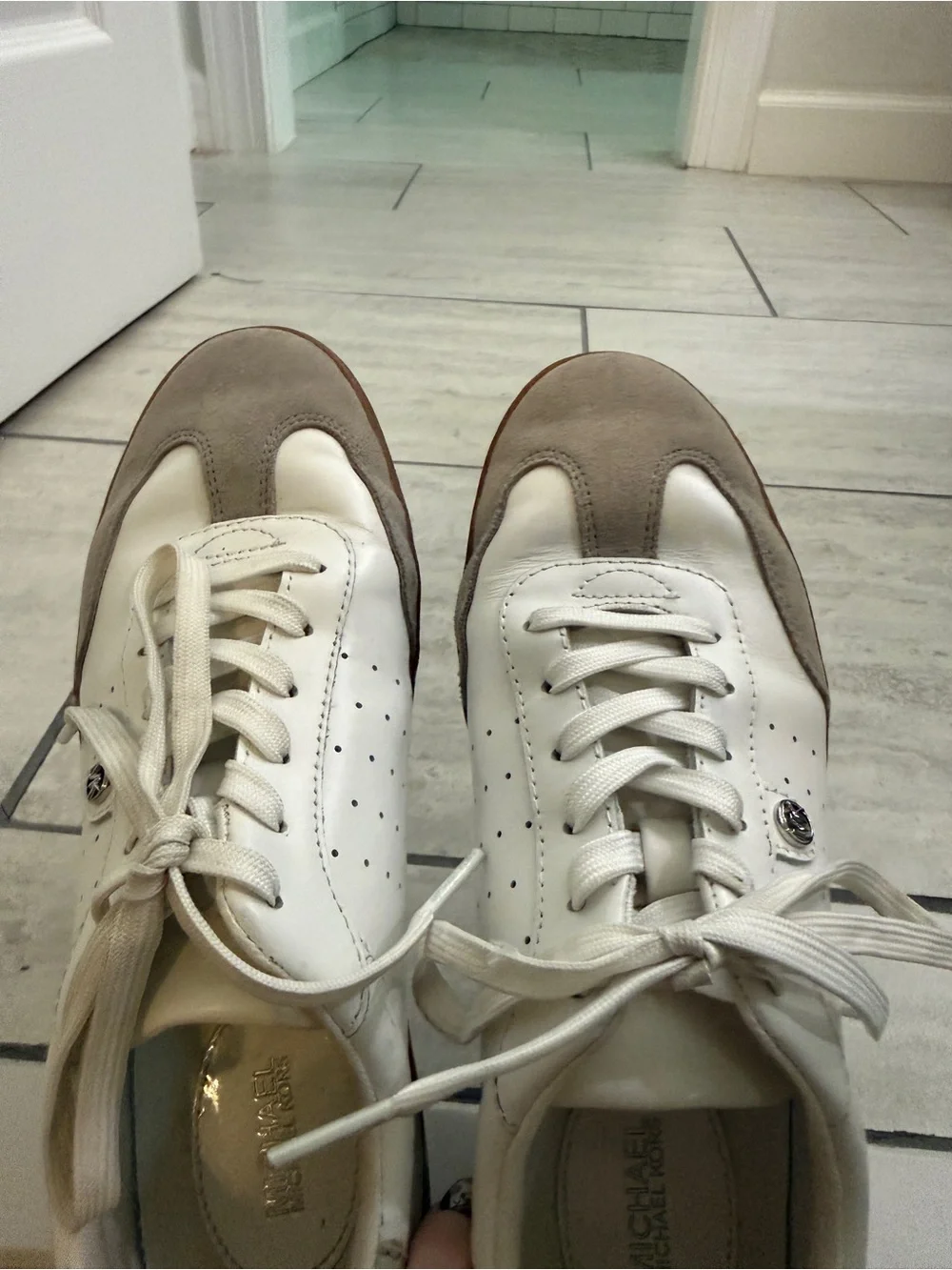 Michael Kors Leather & Suede Court Sneakers | Scotty | Gum Sole | Women’s Size 8